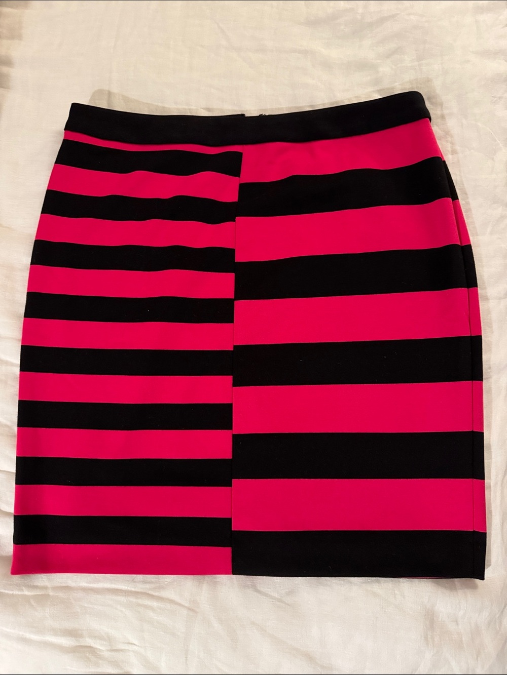 Halogen Hot Pink and Black Striped stretch knit Pencil Skirt